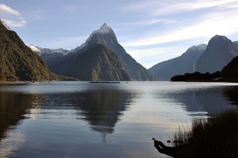Reflection of Mitre Peak, Milford Sound, Fiordland, New Zealand