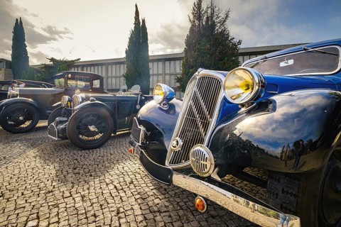 Lisbon, Portugal - Oct 15, 2023: Famous classic Citroen Traction Avant known as 7c parked on