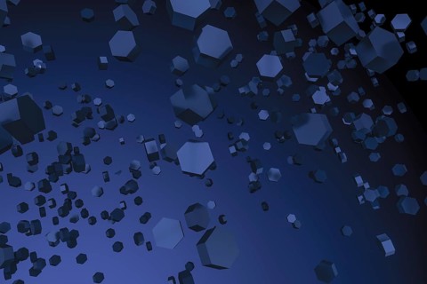 3d illustration of a dark blue hexagon background