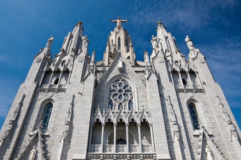 Sagrat Cor Catholic Church on Tibidabo Mountain, Barcelona, Catalonia, Spain