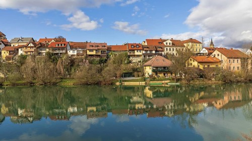 Old Quarter at River Krka in Novo Mesto Slovenia, Novo Mesto, Slovenia