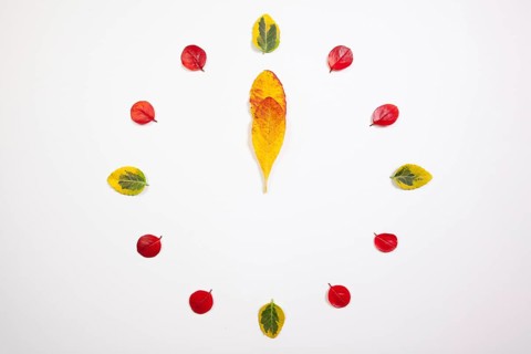 Autumn Time - Clock of autumn leafs