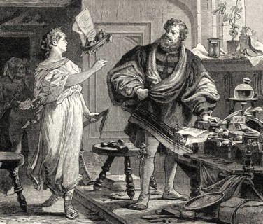EXPLANATION OF AN ANCIENT WOODCUT, REPRESENTING HANS SACHS' POETICAL MISSION, poem by Johann