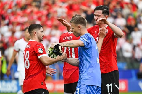 BERLIN, GERMANY - JUNE 21, 2024: Euro 2024 Groupe D match Poland vs Austria 1:3. Team of Austria