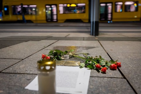 Stolpersteine in the city centre of Dresden commemorate the fates of Jewish Dresdeners during the