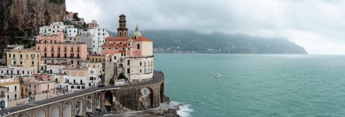 Coastal cityscape of the town of Atrani in Italy