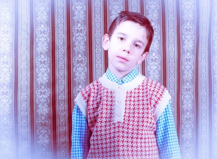 Child vintage clothes. Close up shot
