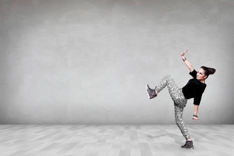 Woman making exercise isolated on white background