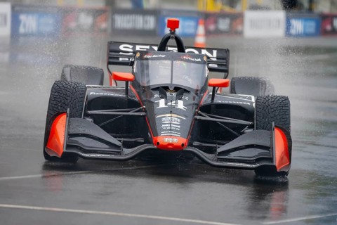 INDYCAR Series driver, SANTINO FERRUCCI (14) of Woodbury, Connecticut, travels through the turns