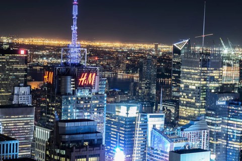 New York Manhattan night view. Shooting Location: New York, Manhattan