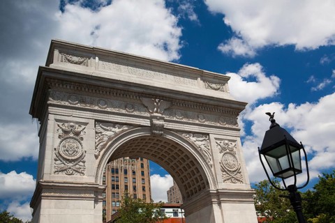 Famous Washington Square Arch which was built in 1889, New York City