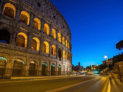 Night scene at Colosseum, Rome, Italy