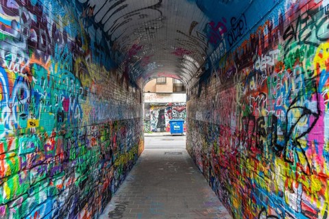 The graffiti alley in Ghent, Belgium