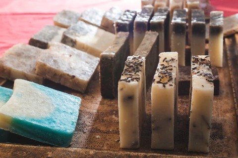 Handmade soap with herbs