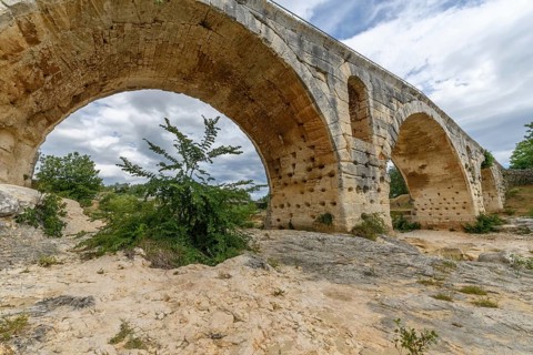 The Julien bridge, Roman bridge over the Calavon river. Roman bridge in the Luberon located on the