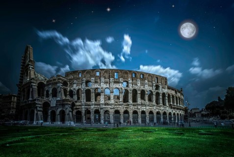 The Colosseum in Rome. Night scene. Colosseum in the night