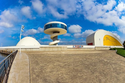 The town of Avilas in Asturias. North of Spain. The complex consists of several futuristic