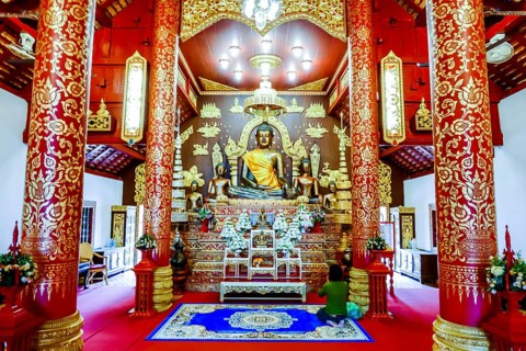 Buddha in temple, digital photo picture as a background