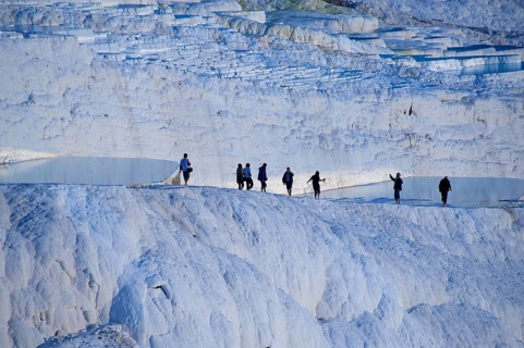 Sinter terraces of Pamukkale in Turkey