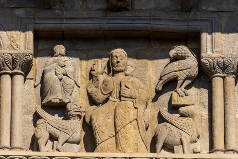 Main portal, Romanesque Church of Santa María la Real, Sangüesa, Navarra, Spain
