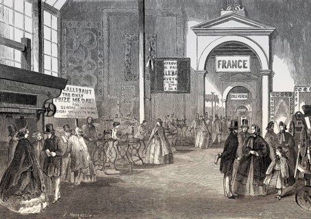 Sewing machines by Charles Callebaut, Great London Exposition, 1862, London, United Kingdom