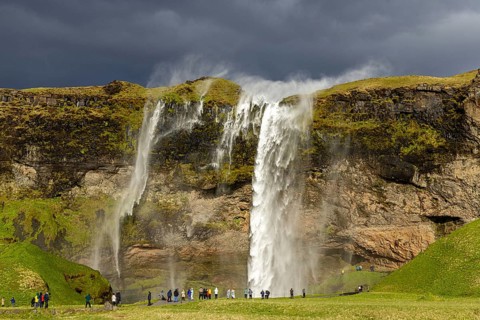 Seljalandsfoss in the evening, south coast, Iceland