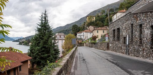 Street in village Musso-Dongo at lake Como, Italy, where the dictator Mussolini became imprisoned