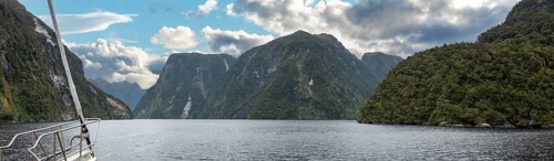 Tranquil sunset landscape at Doubtful Sound, South Island of New Zealand