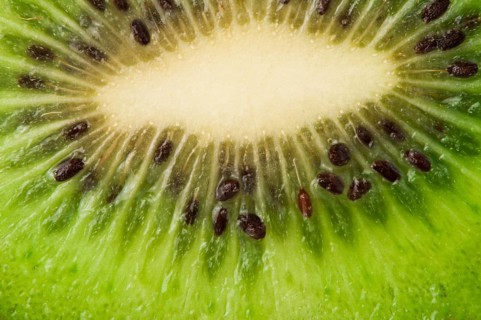 Kiwi fruit close up background. Cut kiwi fruit