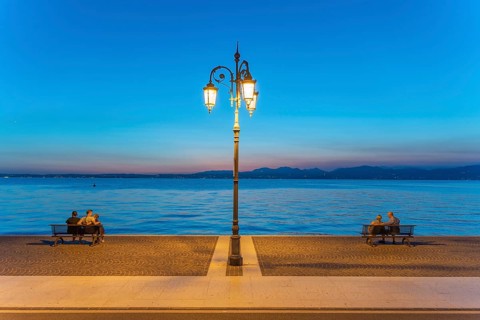 Sunset over Lake Garda in Lazise, Italy