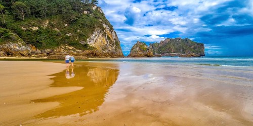 Coastline and Cliffs, Beach of La Franca, Protrected Landscape of the Oriental Coast of Asturias,