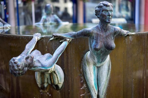 Part of the Waterfall fountain installation by Antony Donaldson