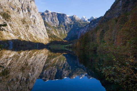 Obersee, Königssee, Schönau, Berchtesgaden National Park, Berchtesgadener Land, Upper Bavaria,