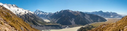 Scenic view to Mount Cook and Hooker valley from Mueller Hut Route, Mount Cook National Park, South