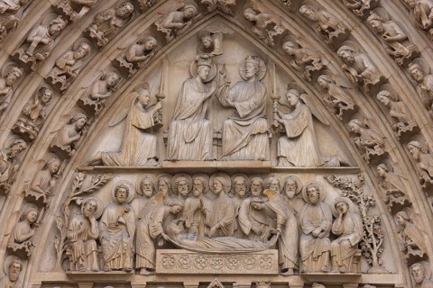 West façade, north portal, tympanum, St., Sankt, Saint