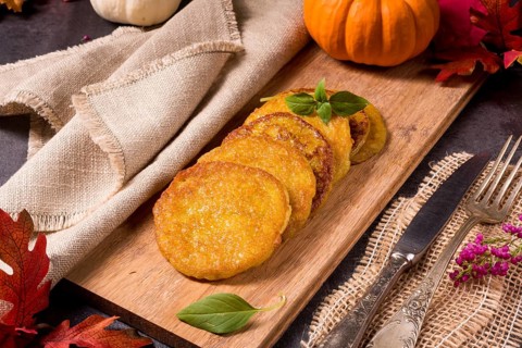 Potato pancakes with pumpkin puree