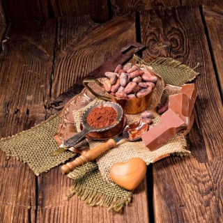 Chocolate cocoa and cocoa beans