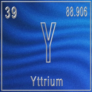 Yttrium chemical element, Sign with atomic number and atomic weight, Periodic Table Element