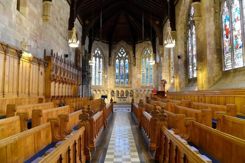 Interior view of St Salvator's Chapel at the University of St Andrews, St Andrews, Fife Region,