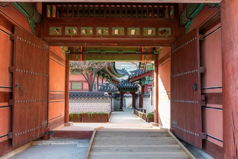 Area of royal Changdeokgung Palace in Seoul, South Korea