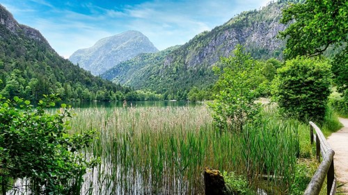 Hiking trail around the Thumsee near Bad Reichenhall