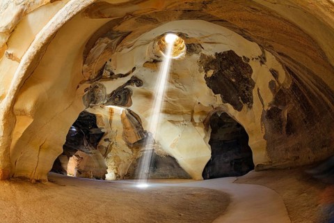 The famous underground national park Beit Guvrin, Israel. Bell caves - quarries of the 7th century