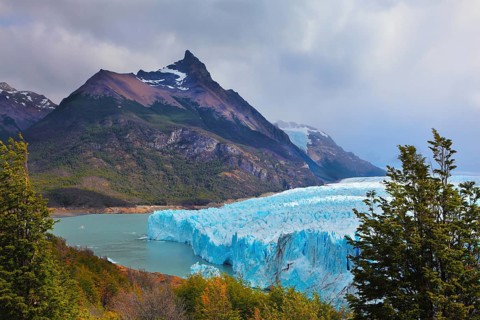 Los Glaciares National Park in Patagonia. Huge Perito Moreno glacier in the Lake Argentino,