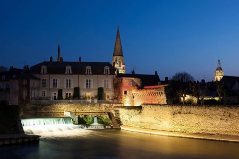 Nightfall in Vendome, Loir-et-Cher, Centre-Val de Loire, France