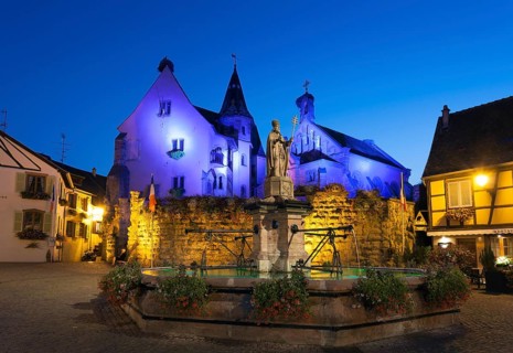 Nightfall in Eguisheim, Haut-Rhin, Grand Est, France