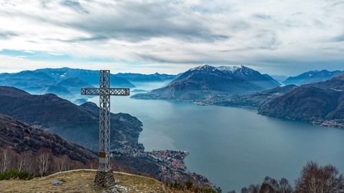 Landscape of Lake Como from Camaggiore Alp in Valsassina
