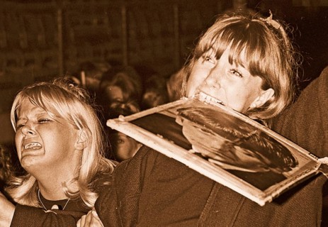 Beatles in the 1960s. Fans at a Beatles concert in Stockholm 1964 July 28 on Johanneshov stadion.