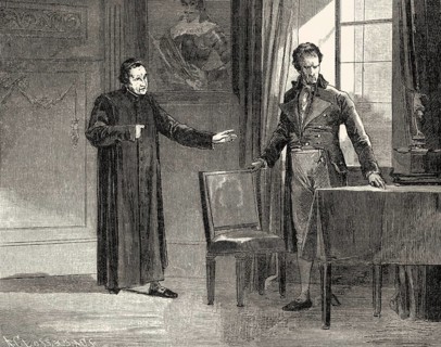 ACT III., SCENE I., Secretary, Secular Priest, scene from THE NATURAL DAUGHTER, DIE NATÜRLICHE