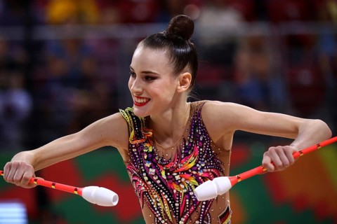 Sofia, Bulgaria - 15 September, 2022: Darja Varfolomeev of Germany in action during the 39th FIG