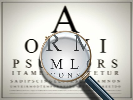 An image of a sharp unsharp test with a magnifying glass